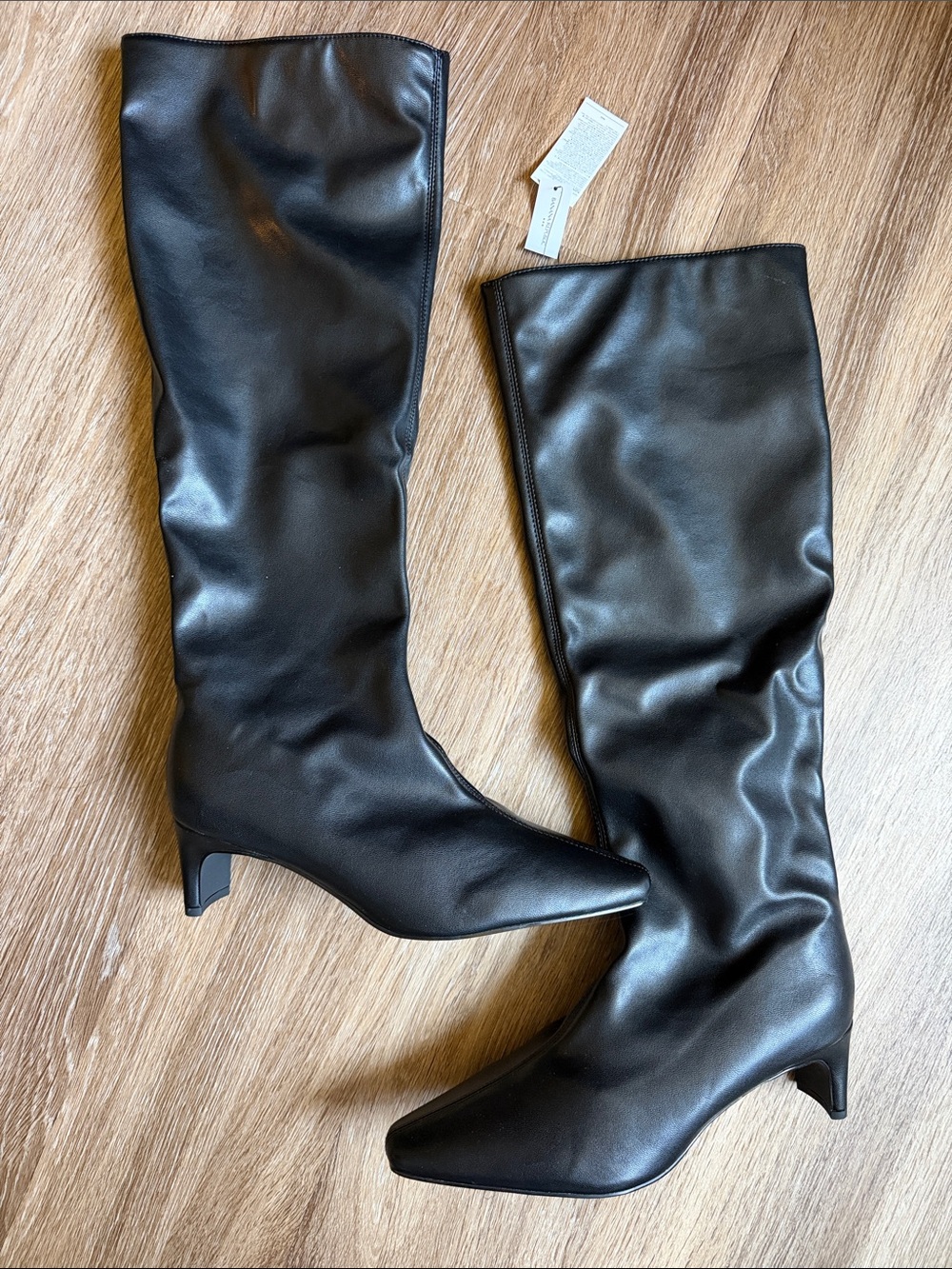 Banana Republic Black Knee-High Heeled Boots + A GIFT (see pics of gift at end)